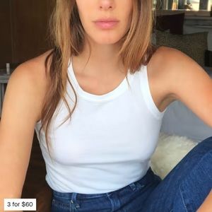 Everlane Organic Cotton Cutaway Tank, White M